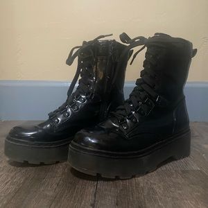 Sam Edelman ‘Circus’ black combat boots 2” tall US women’s size 6.5